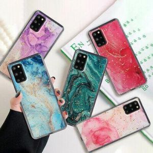 For Samsung S21 S20 FE Note 20 A71 A51 A12 Glitter Marble Shockproof Case Cover