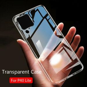 For Huawei P40 Lite Shockproof Soft Slim Silicone Clear TPU Back Case Cover