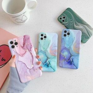 Case For iPhone 12 11 Pro Max XS XR X 8 7 Shockproof Marble Phone Cover Silicone