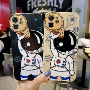 Astronaut Silicone Soft Case For iPhone 12 Pro Max 11 X XR 7 8 Plus Rubber Cover